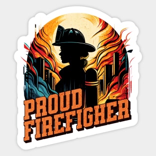 Proud Firefighter Woman Untold Heroes Design Sticker